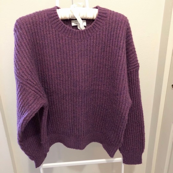 purple knitwear